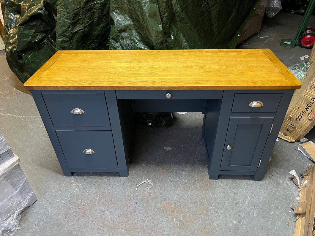 Westcote Inky Blue Double Pedestal Desk Quality Furniture Clearance Ltd