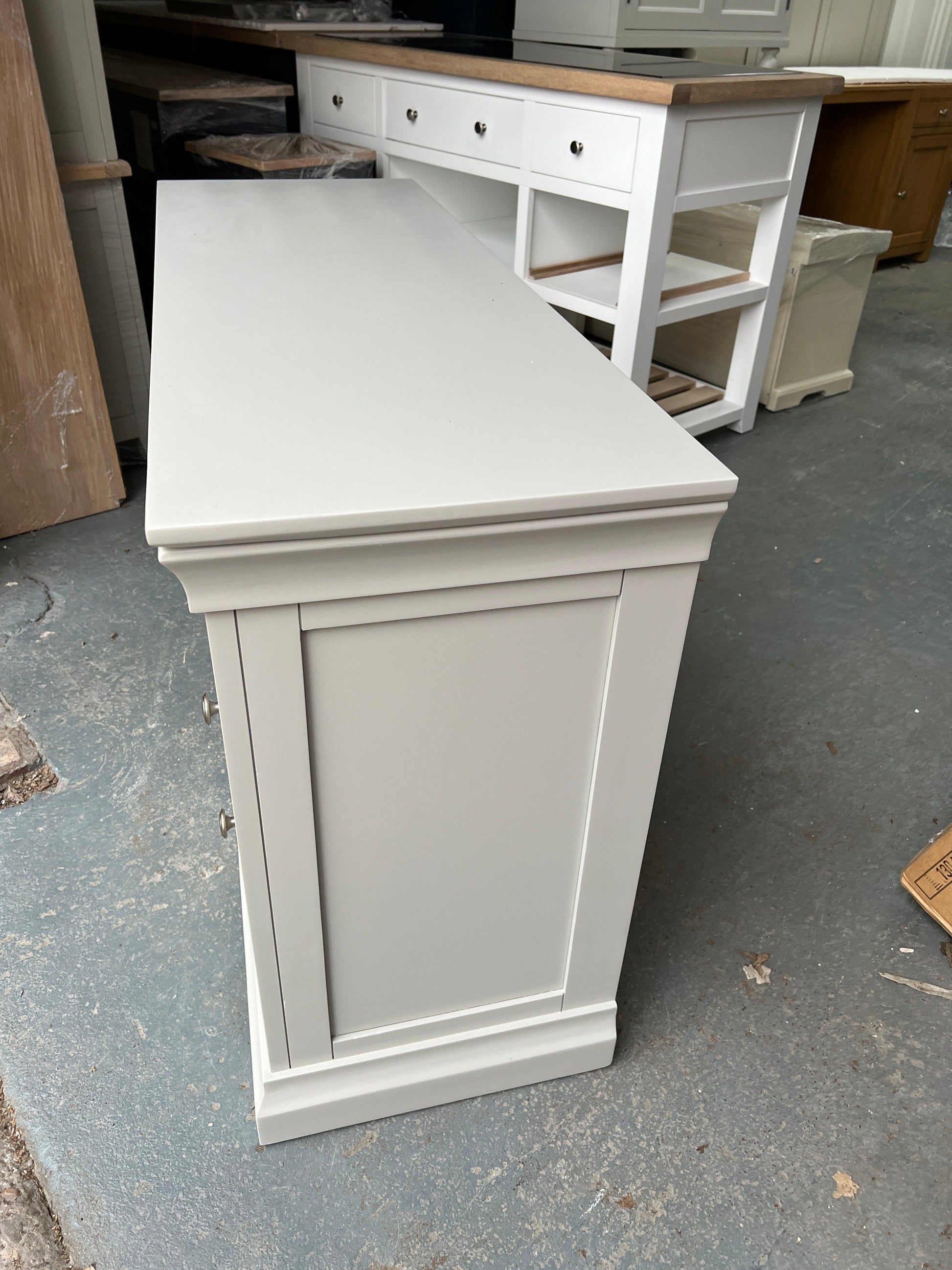 Chantilly Pebble Grey Single Pedestal Dressing Table / Desk furniture delivered 