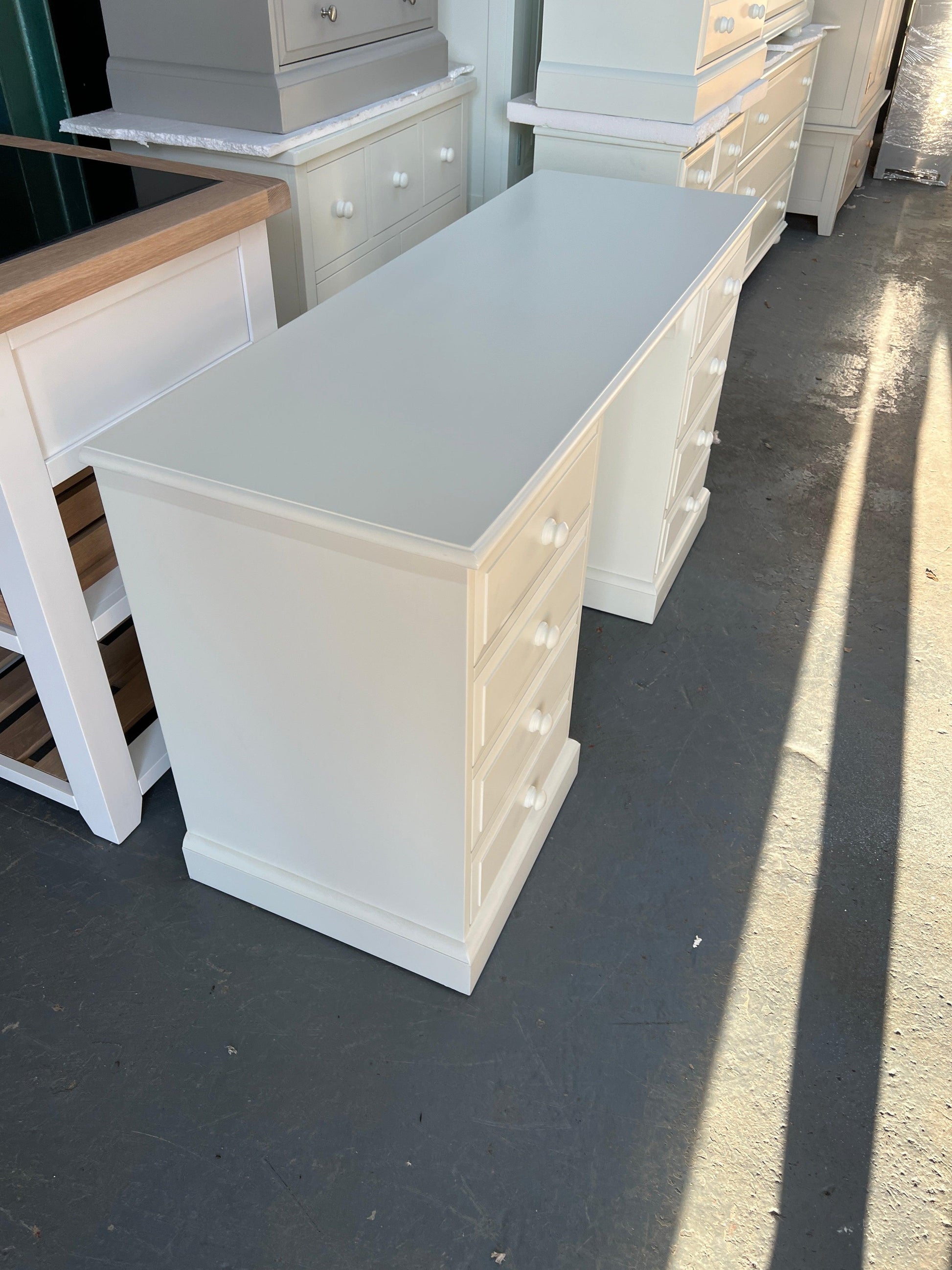 Ivory Double Pedestal Dressing Table/desk. furniture delivered 